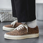 Low-Top Leopard Leather Casual Vintage British Sneakers