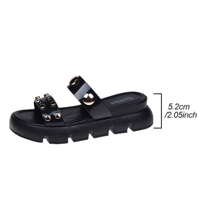 Casual New Rivet Platform Slippers