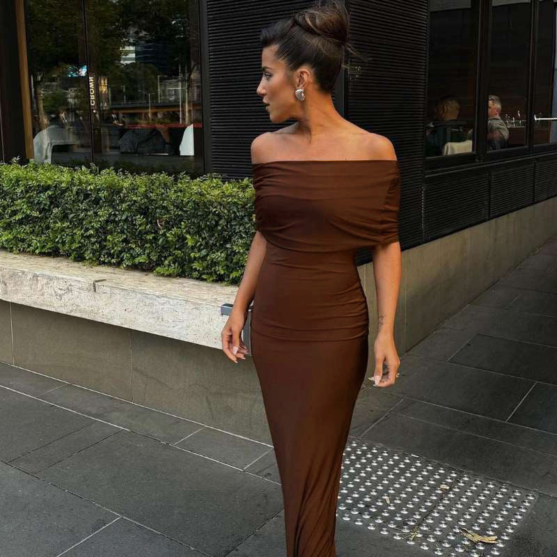 Off-shoulder Backless Sheath Dress