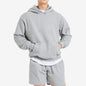 Terry Cotton Solid Color Sports Drop Shoulder Port Hoodie