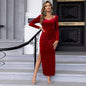 Women's Fashion Mid-length Dress Velvet