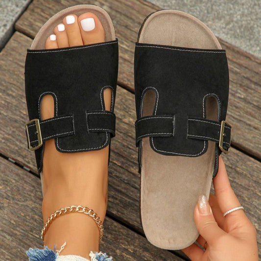 Suede Belt Buckle Women's Shoes Platform