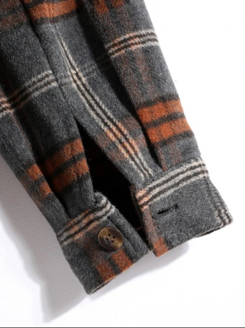 Plaid Printed Long-sleeved Shirt Autumn Trendy Cardigan Casual Shirt