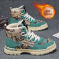 Fleece-lined Warm Martin Boots Worker Boot Men's Motorcycle Boots Student High-top Cotton Shoes